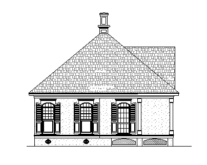 Left side elevation image of Richton-802 House Plan